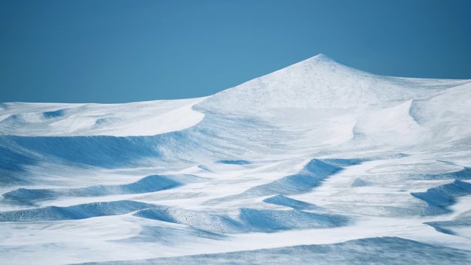 一个巨大的，冰冷的北极沙漠覆盖着一层原始的冰冻雪。