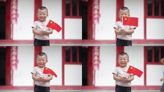 国家 小孩 笑脸 娃娃 小旗子