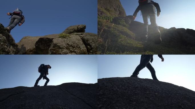攀登登山励志拼搏前行探索探险