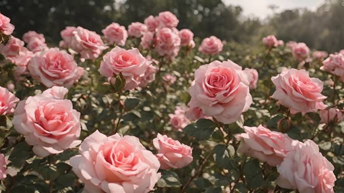 粉色玫瑰花园种植园