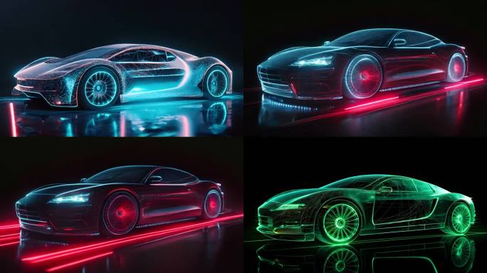 超级汽车未来汽车光效动画