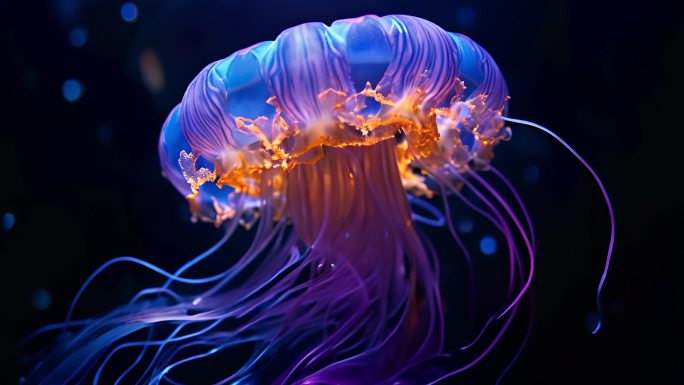深海中多彩绚丽的水母