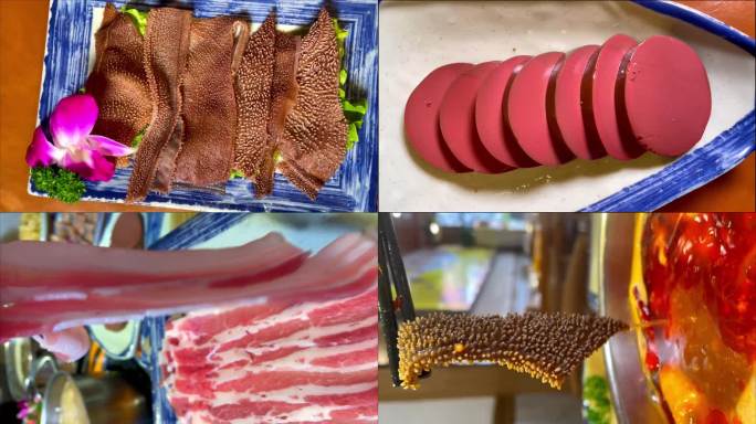 小火锅 毛肚 肉卷 锅底  鸭血 菜品