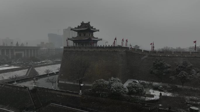 西安雪景