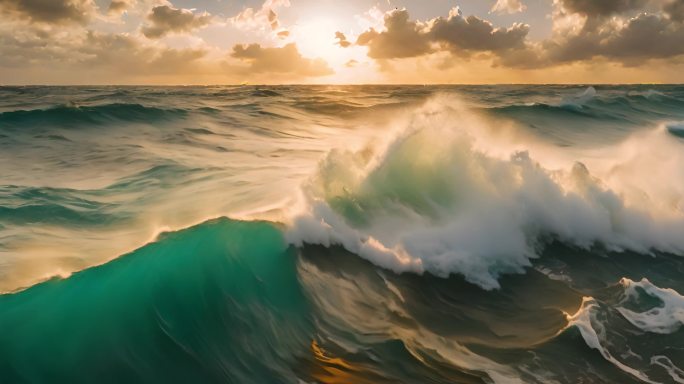 大海巨浪海浪波涛汹涌