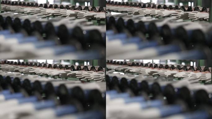 工厂里机器自动化的制作手套