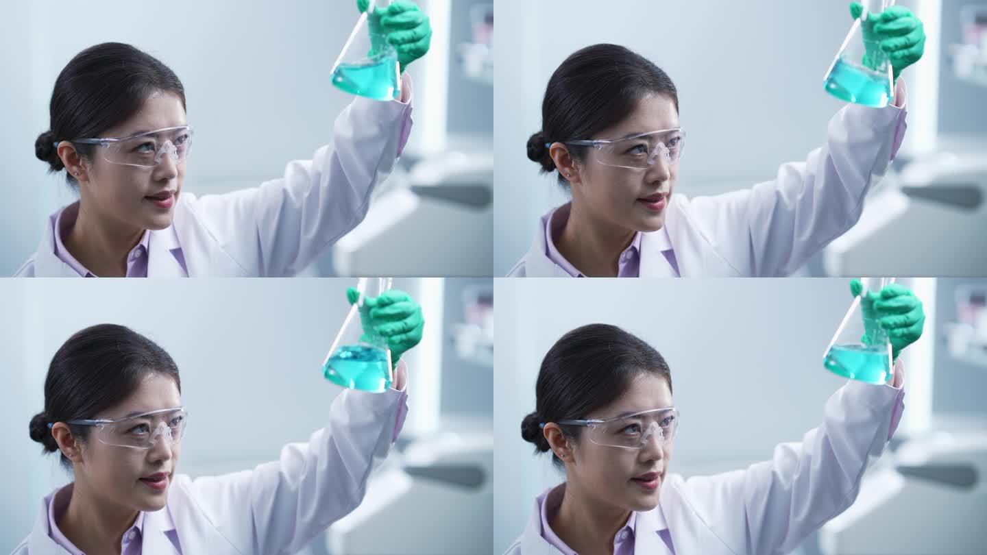 女科研人员在生物实验室研究