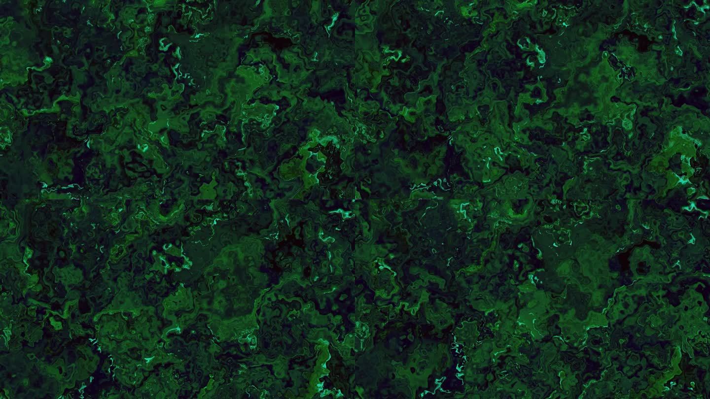 流动的墨绿色液体的抽象运动回路背景。
