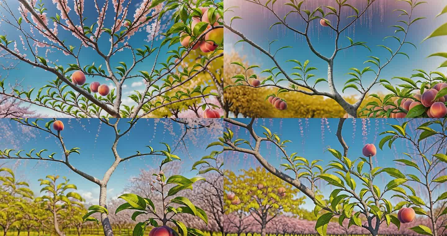 AI风景 桃树 桃树林