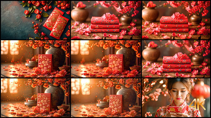 新年红包 红色氛围 新春喜庆礼物春节礼物