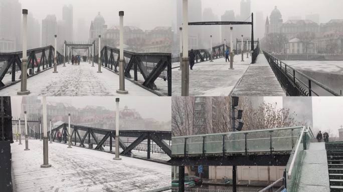 大美的雪中金汤桥