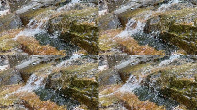 五彩斑斓的岩石流水