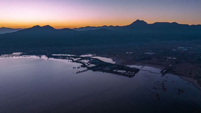 云南丽江拉什海湿地日出