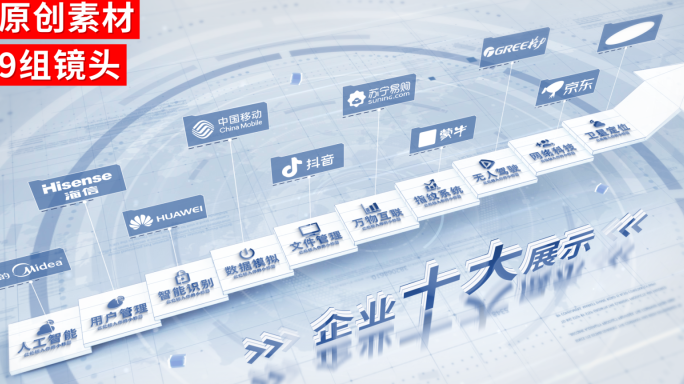 2-10-蓝色企业数据分类ae企业展示