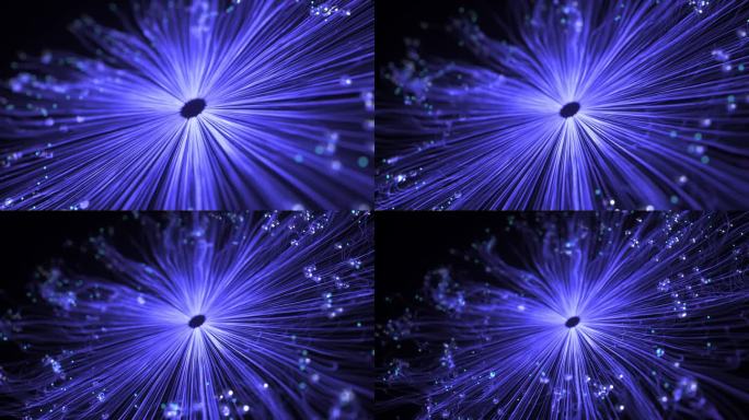 恒星之花:蓝紫色粒子爆炸成能量花