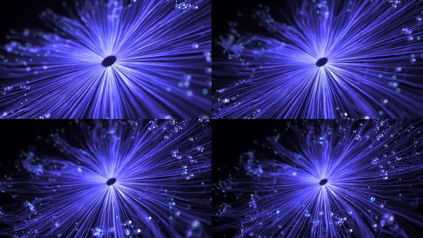 恒星之花:蓝紫色粒子爆炸成能量花