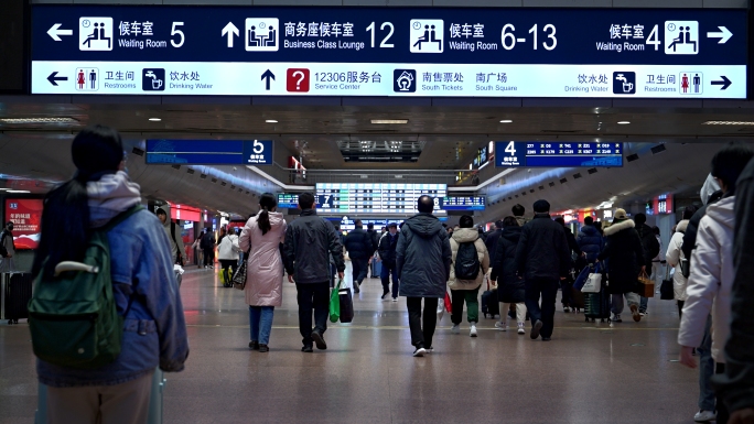春运高铁站 乘坐高铁超长视频素材合集