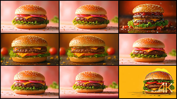 汉堡包特写镜头 牛肉汉堡 双层牛堡 西餐