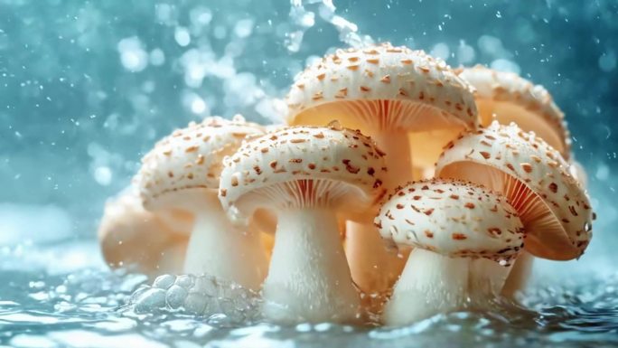蘑菇真菌雨食物蔬菜水果广告厨房宣传片素材