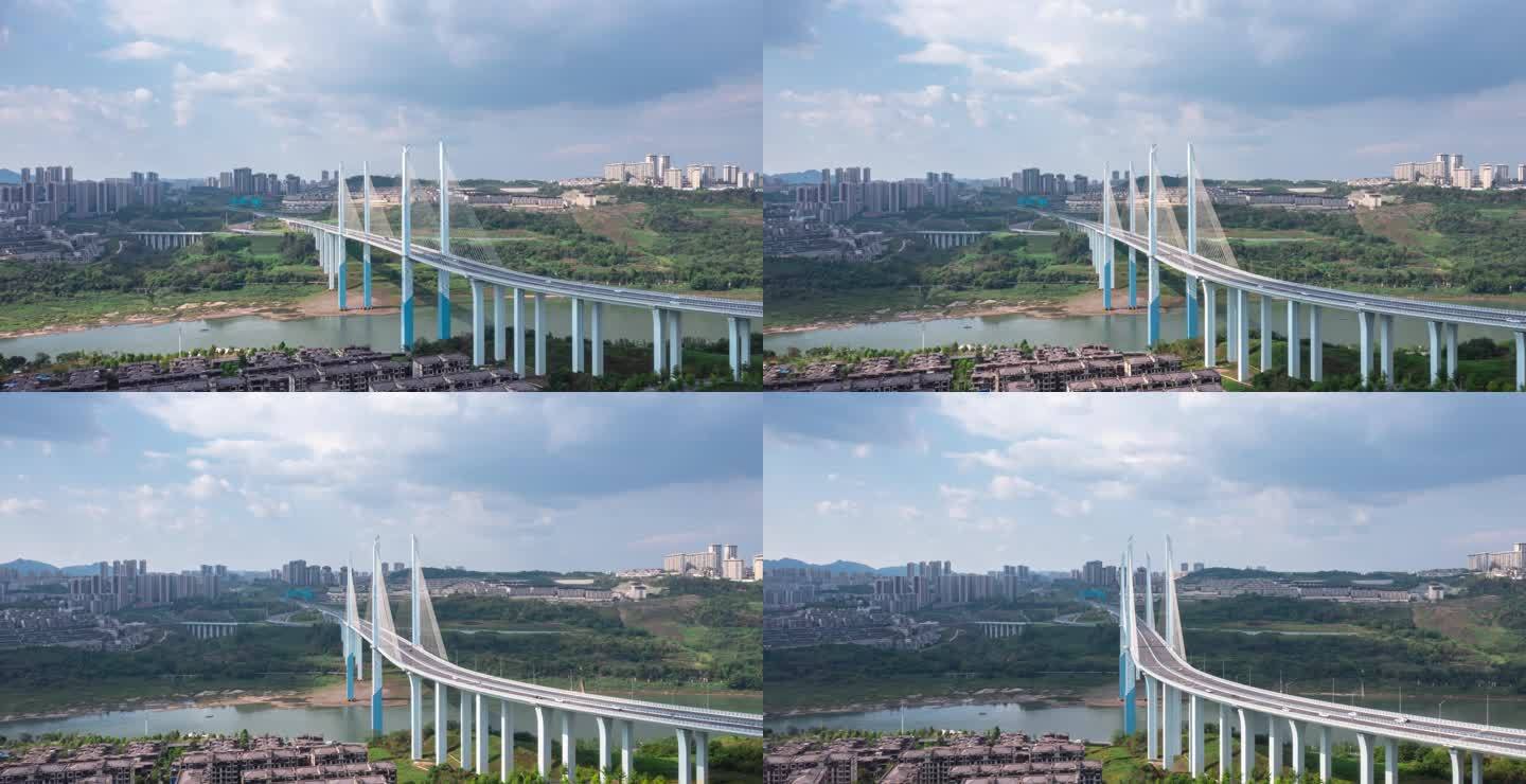 重庆蔡家大桥延时航拍