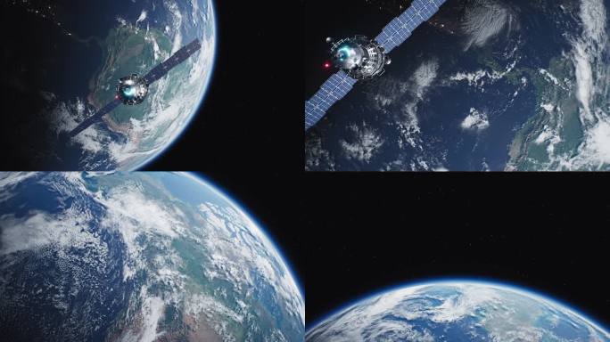 科技卫星发射连接地球