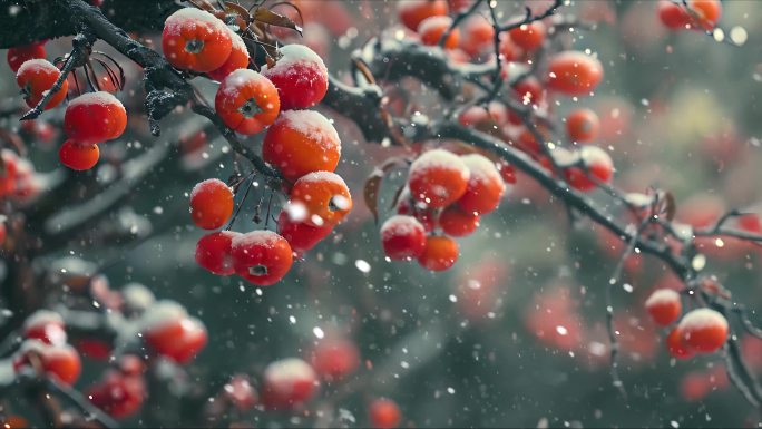 唯美冬日雪景 立冬 大寒飘雪