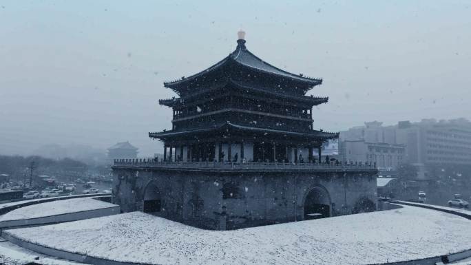 西安雪景