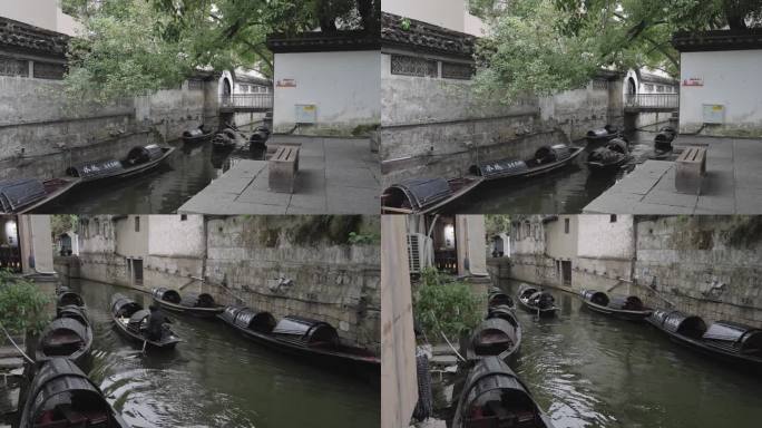 古建筑划船
