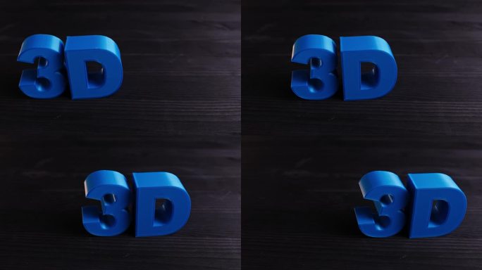 塑料打印3D三维字母在桌子上