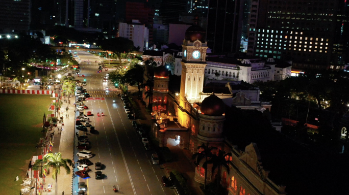 航拍吉隆坡独立广场含延时4k