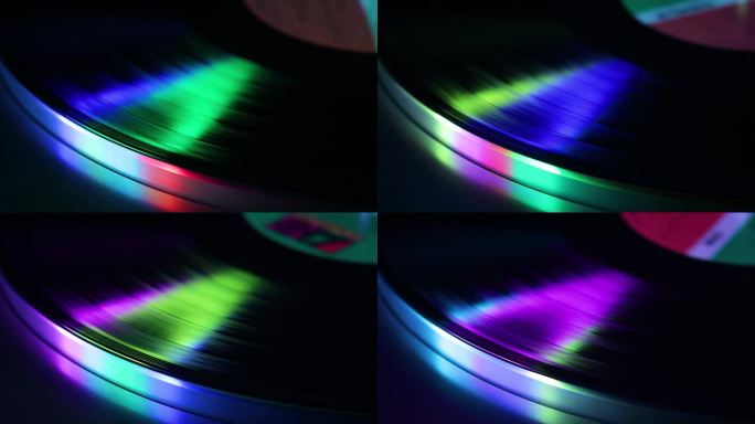 唱片旋转与彩虹灯近距离