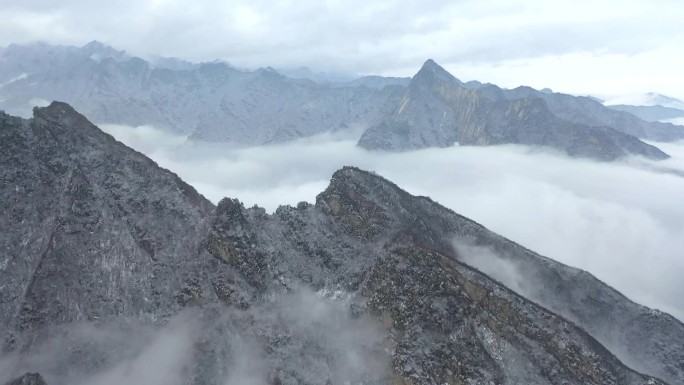 渭南少华山云海雪景