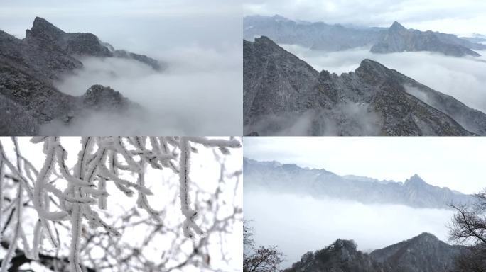 渭南少华山云海雪景