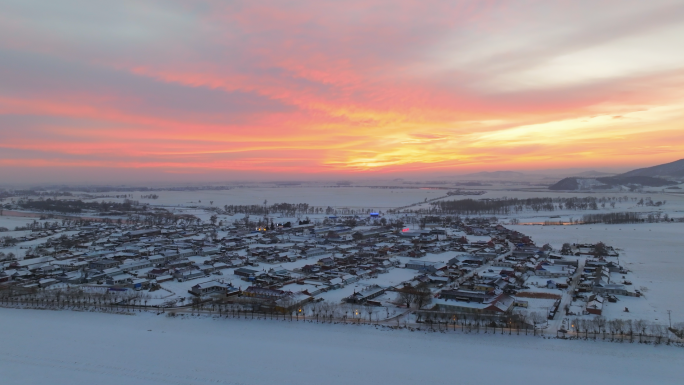 北方乡村东北日出晚霞03