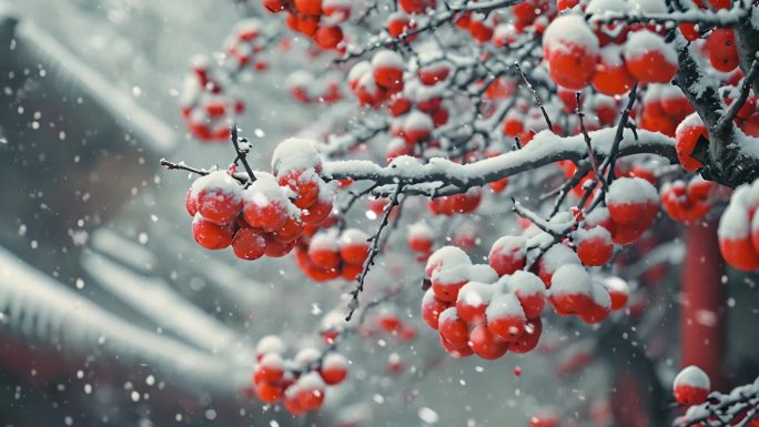 唯美雪景 大寒立春 腊八春节 冬日暖阳