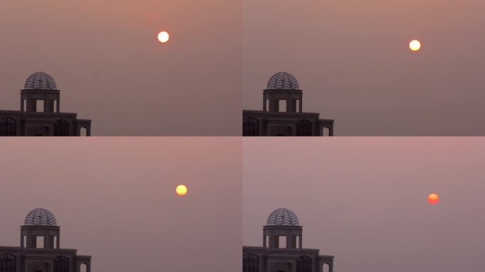 落日 阴天 雾霾天空 空气污染