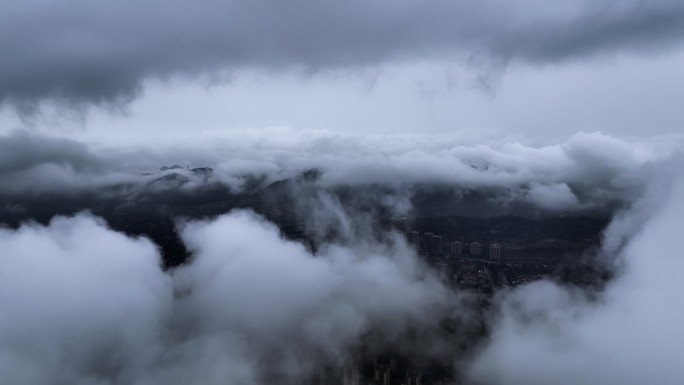 茶园雨天大景环绕