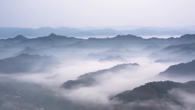 秦岭美丽云海景观