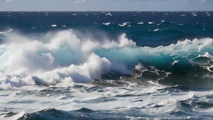 巨浪拍打海岸 海浪 惊涛拍岸