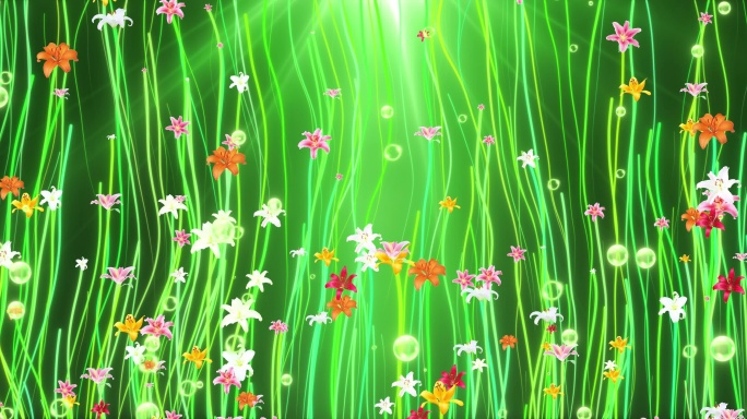 草丛藤蔓生长光线粒子全息互动投影科技背景