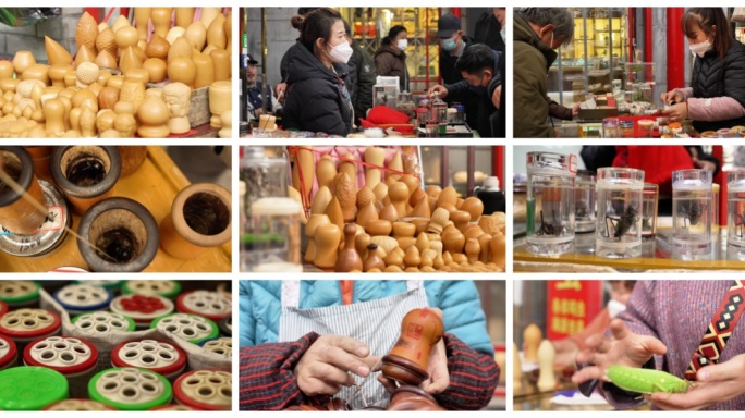 北京十里河地摊文化 蝈蝈 葫芦 古玩市场