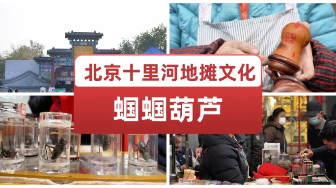 北京十里河地摊文化 蝈蝈 葫芦 古玩市场