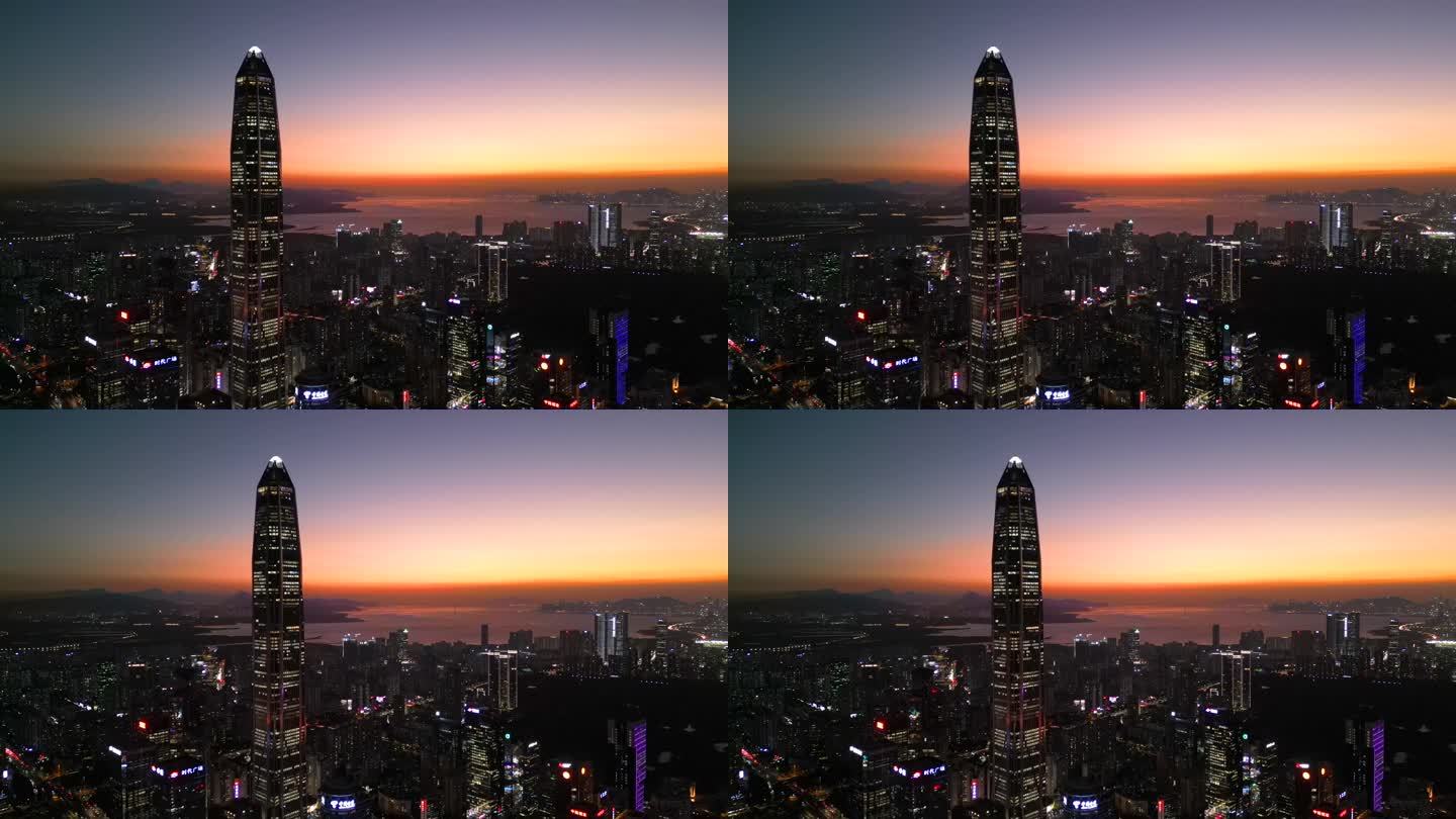深圳平安金融中心大楼夜景航拍【4K60】