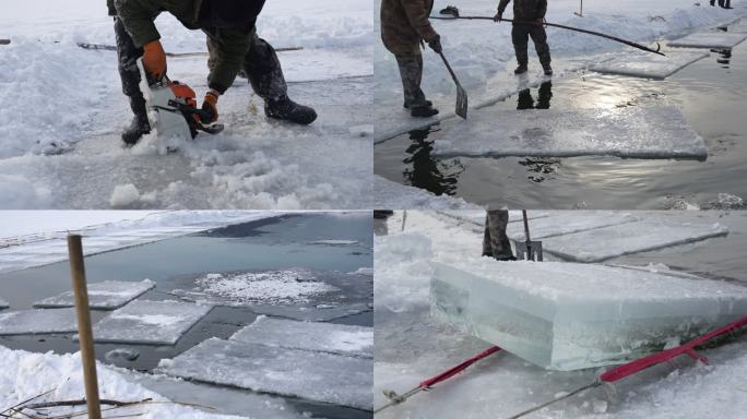 冰雕修冰块过程4K