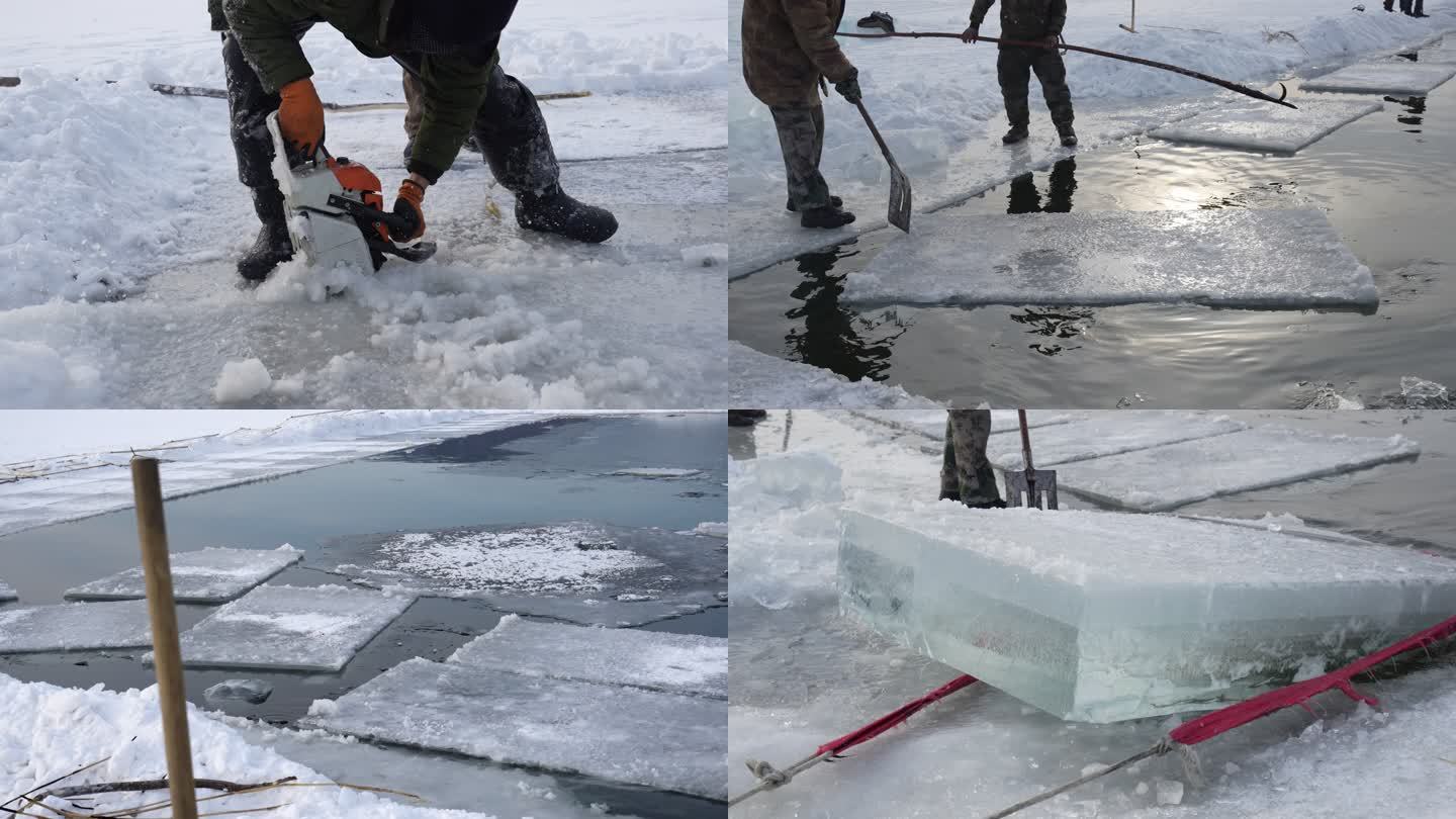 冰雕修冰块过程4K