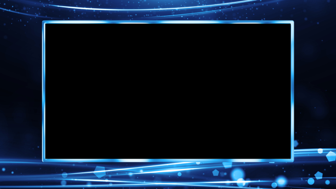4K蓝色线条粒子边框通道循环视频遮罩