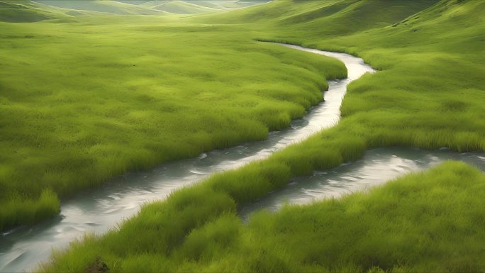 水草丰盛 草原河流