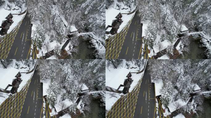 四川川西康定木格措红海冬季下雪天