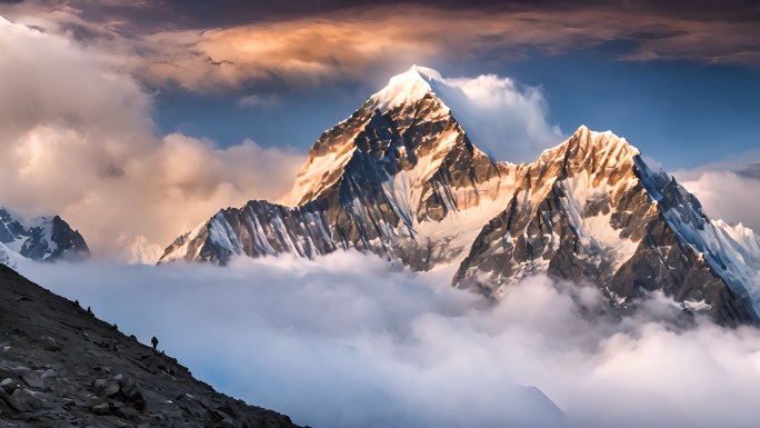 雪山山峰山脉意境风景5