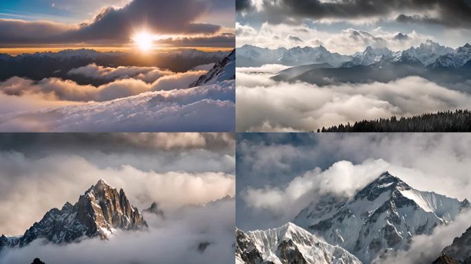 雪山山峰山脉意境风景5